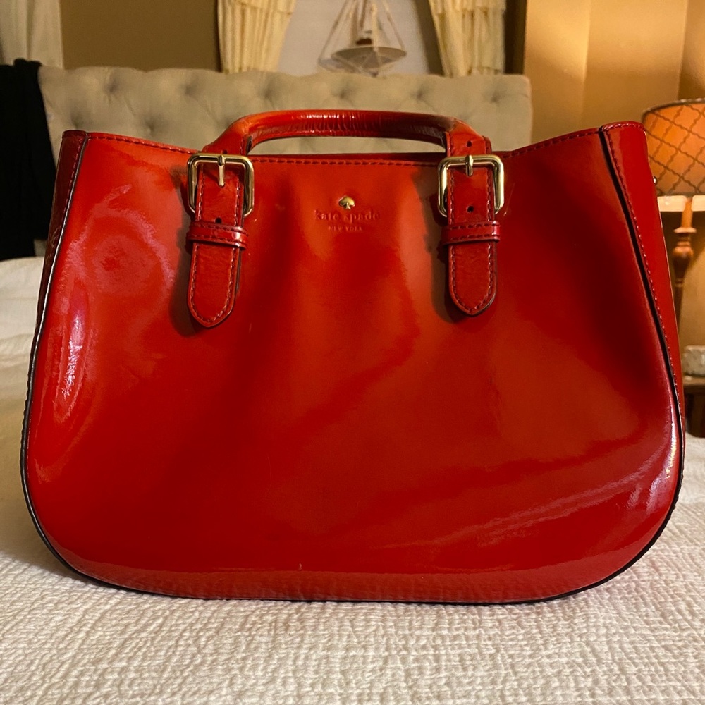 Kate Spade red leather tote